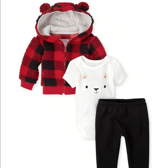 The Children's Place Other - 3-Piece Baby Boy Buffalo Plaid Playwear Bundle